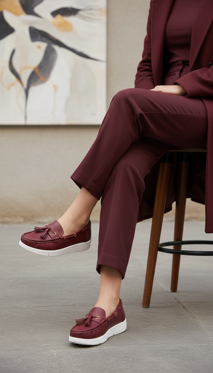 Red Moccasin For Ladies WN4581