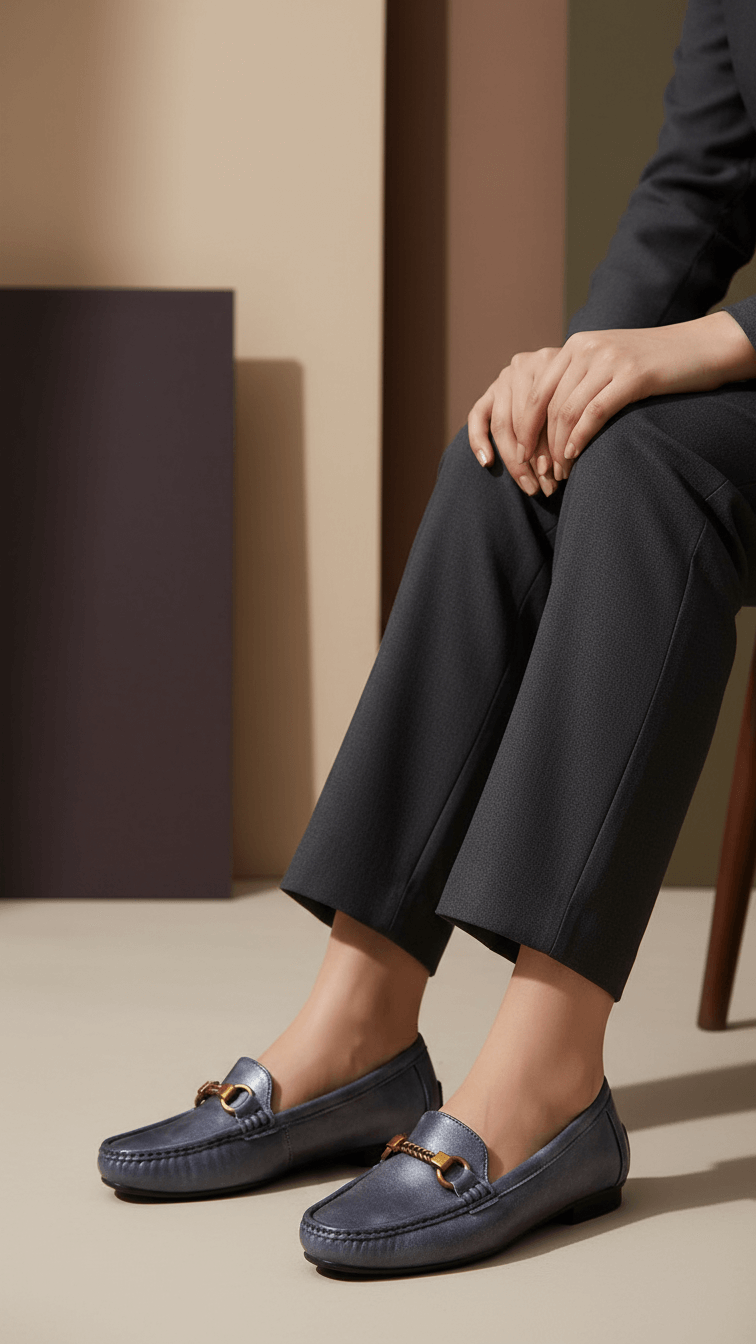 Navy Women Moccasin WN4582