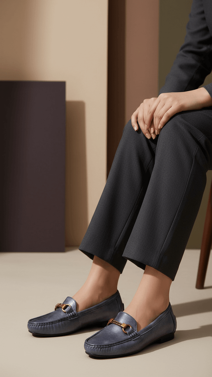 Navy Women Moccasin WN4582