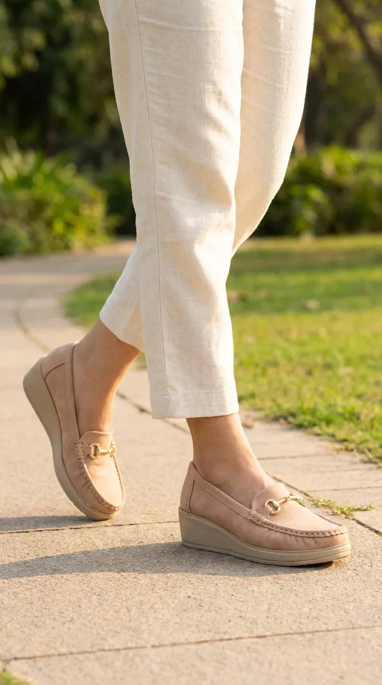 Beige Moccasin For Women WN4587