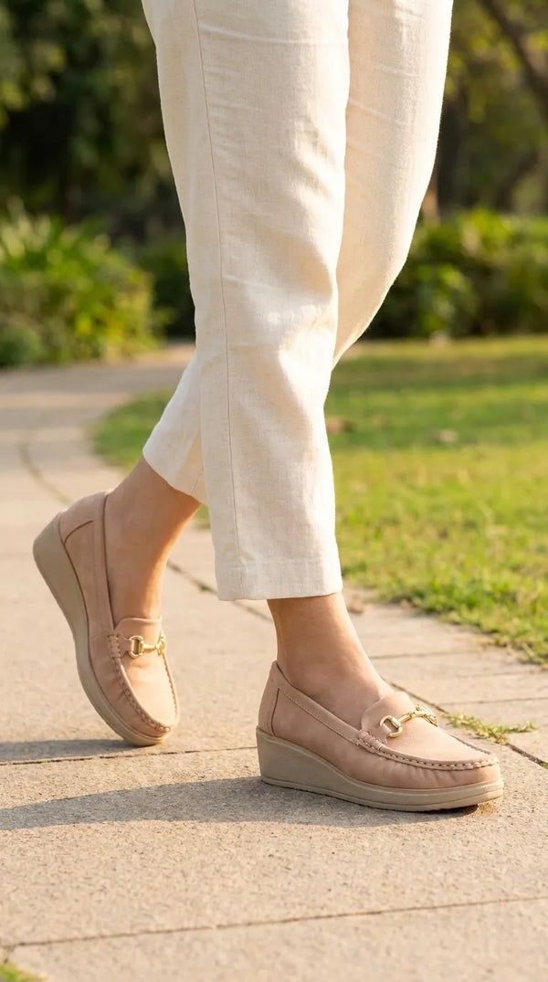 Beige Moccasin For Women WN4587
