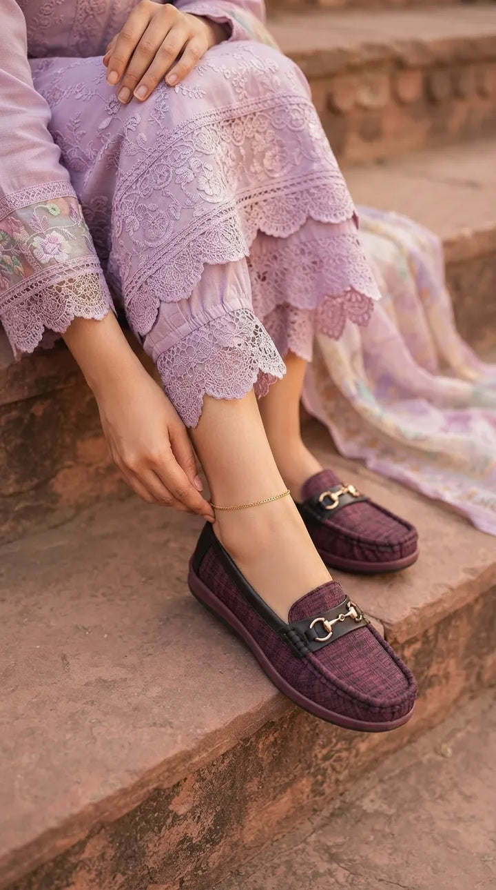 Maroon Moccasin For Ladies WN4588