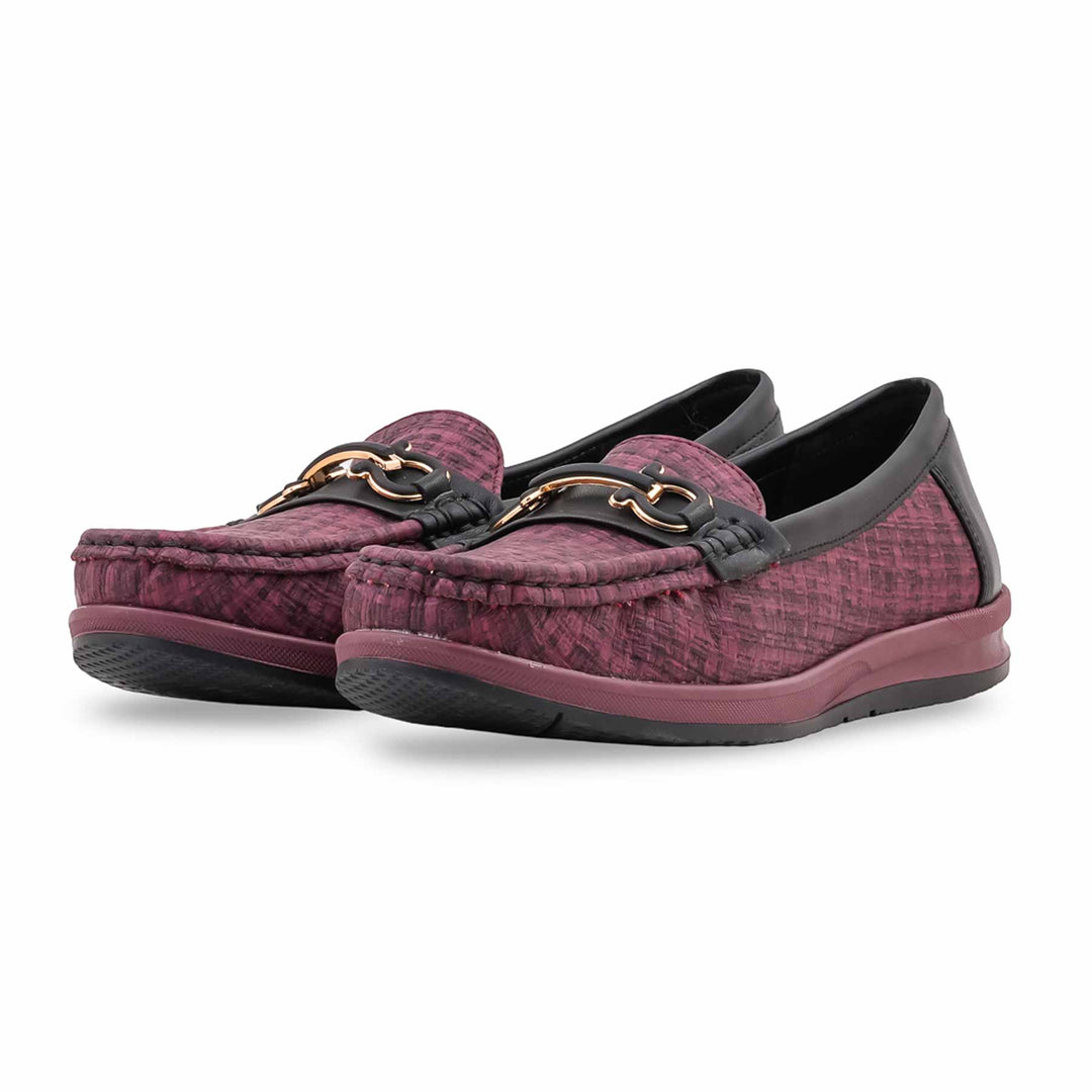 Maroon Moccasin For Ladies WN4588