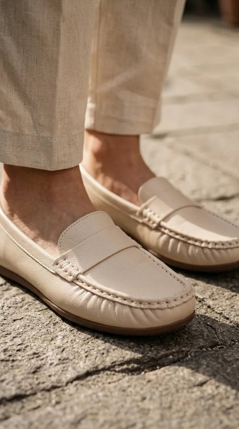 Cream Moccasin For Ladies WN4590