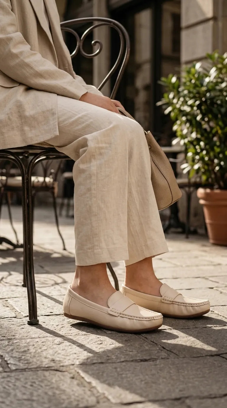 Cream Moccasin For Ladies WN4590