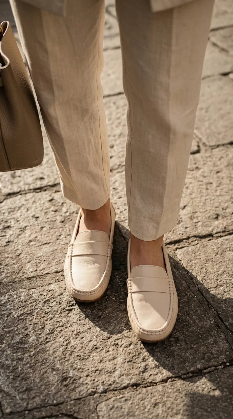 Cream Moccasin For Ladies WN4590