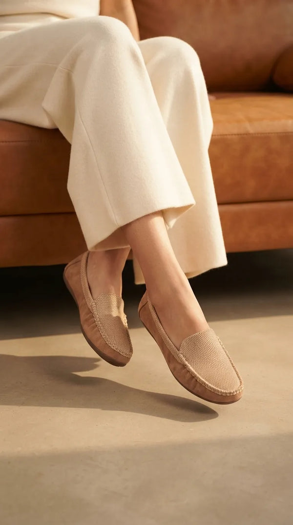 Beige Moccasin For Ladies WN4594