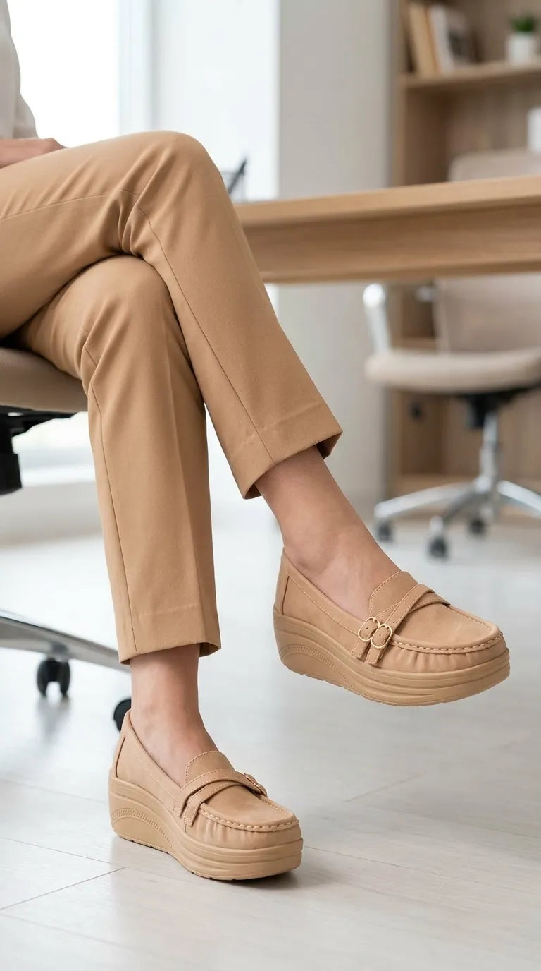 Beige Moccasin For Ladies WN4597