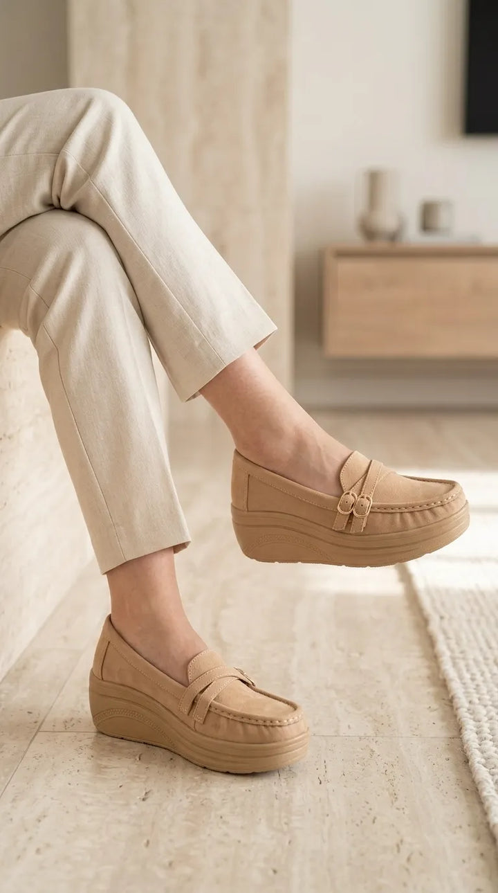 Beige Moccasin For Ladies WN4597