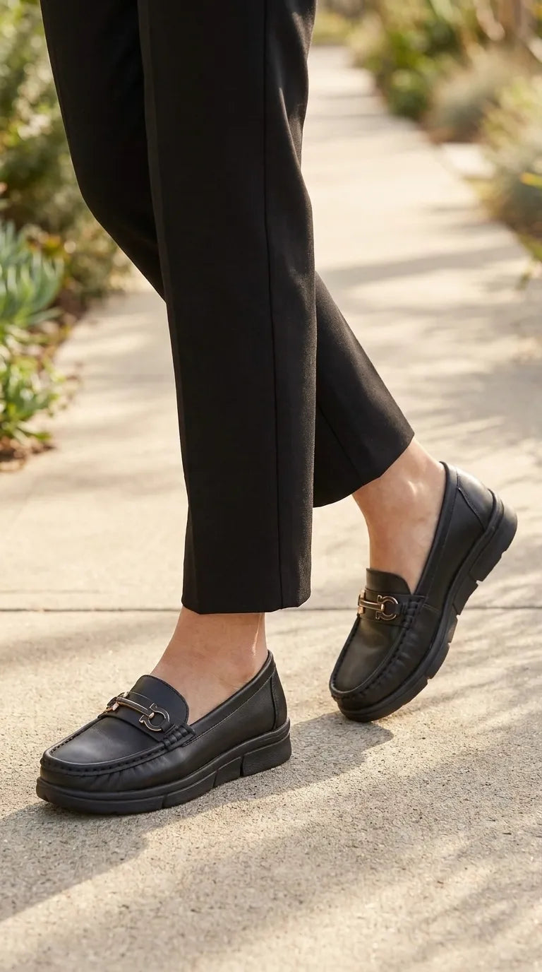 Black Moccasin For Women WN4598