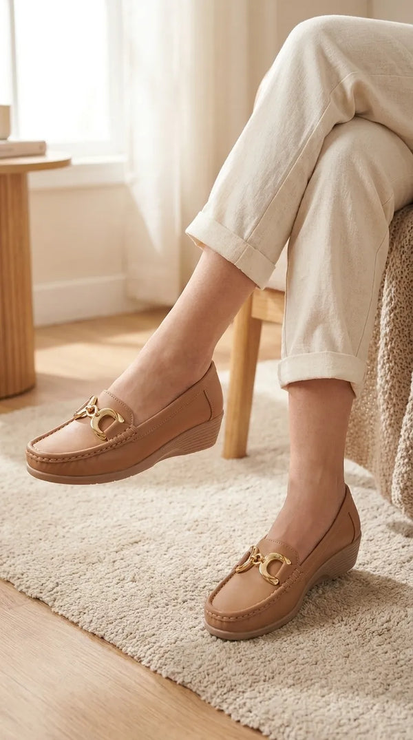 Beige Moccasin For Women WN4600