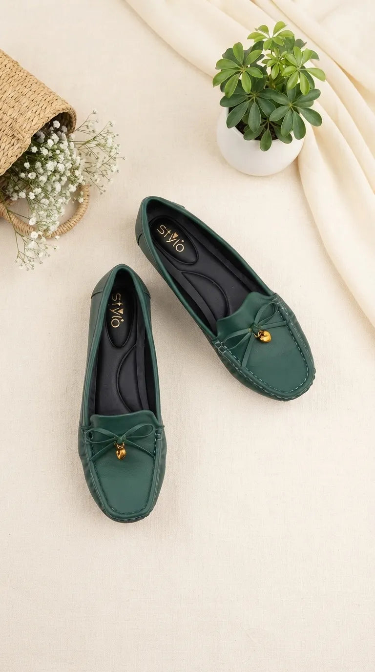 Green Moccasin For Women WN4603