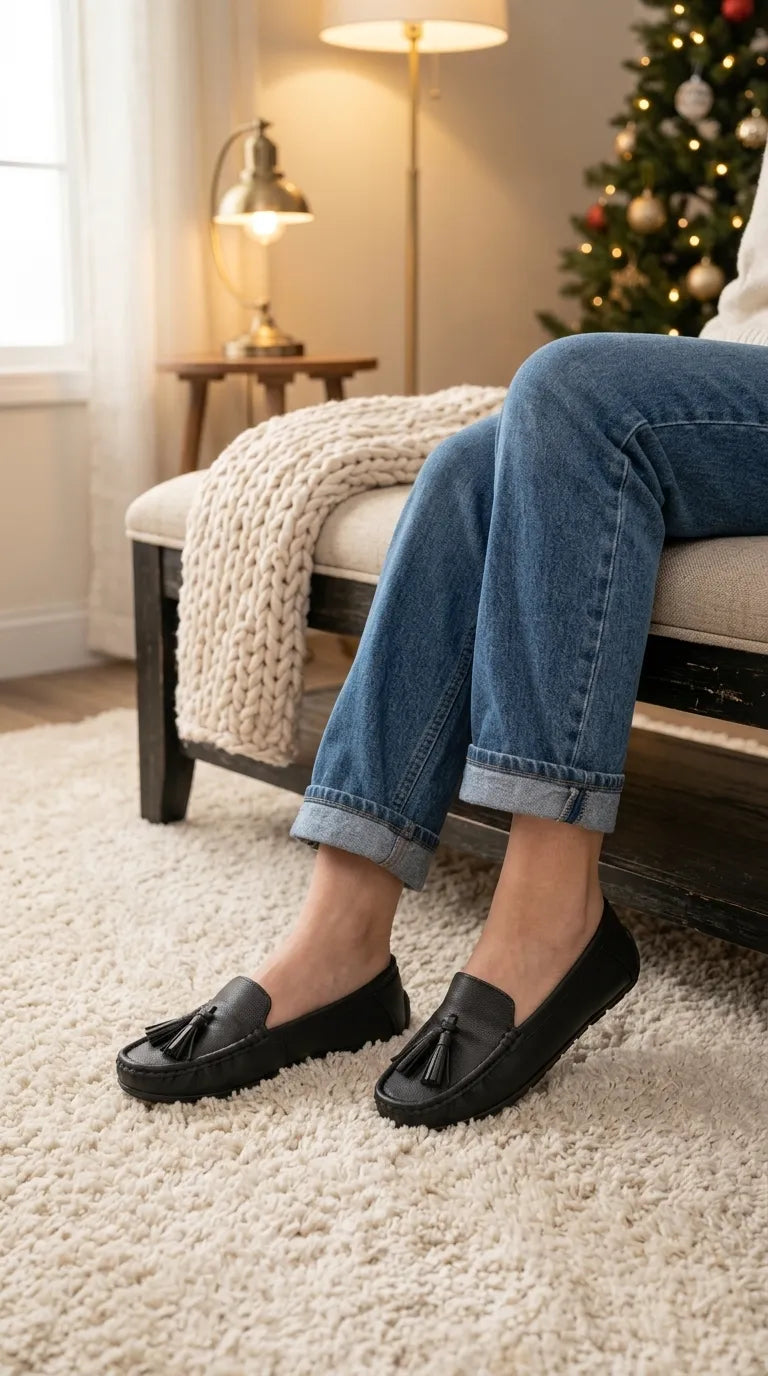 Black Moccasin For Women WN4606