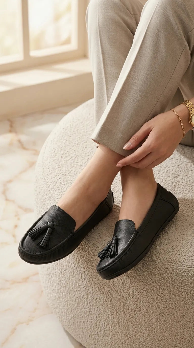 Black Moccasin For Women WN4606