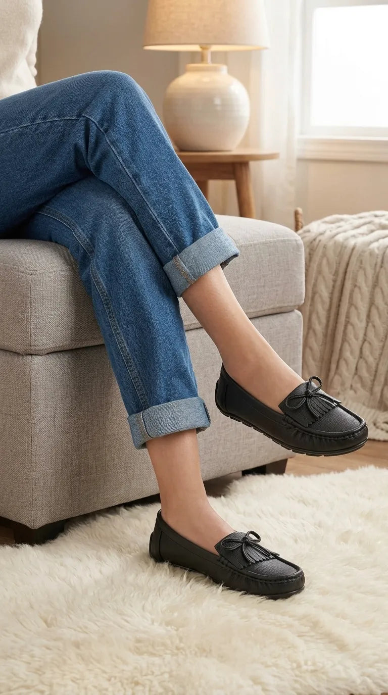 Black Moccasin For Women WN4607