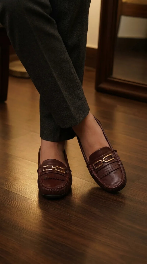 Maroon Moccasin For Ladies WN4609
