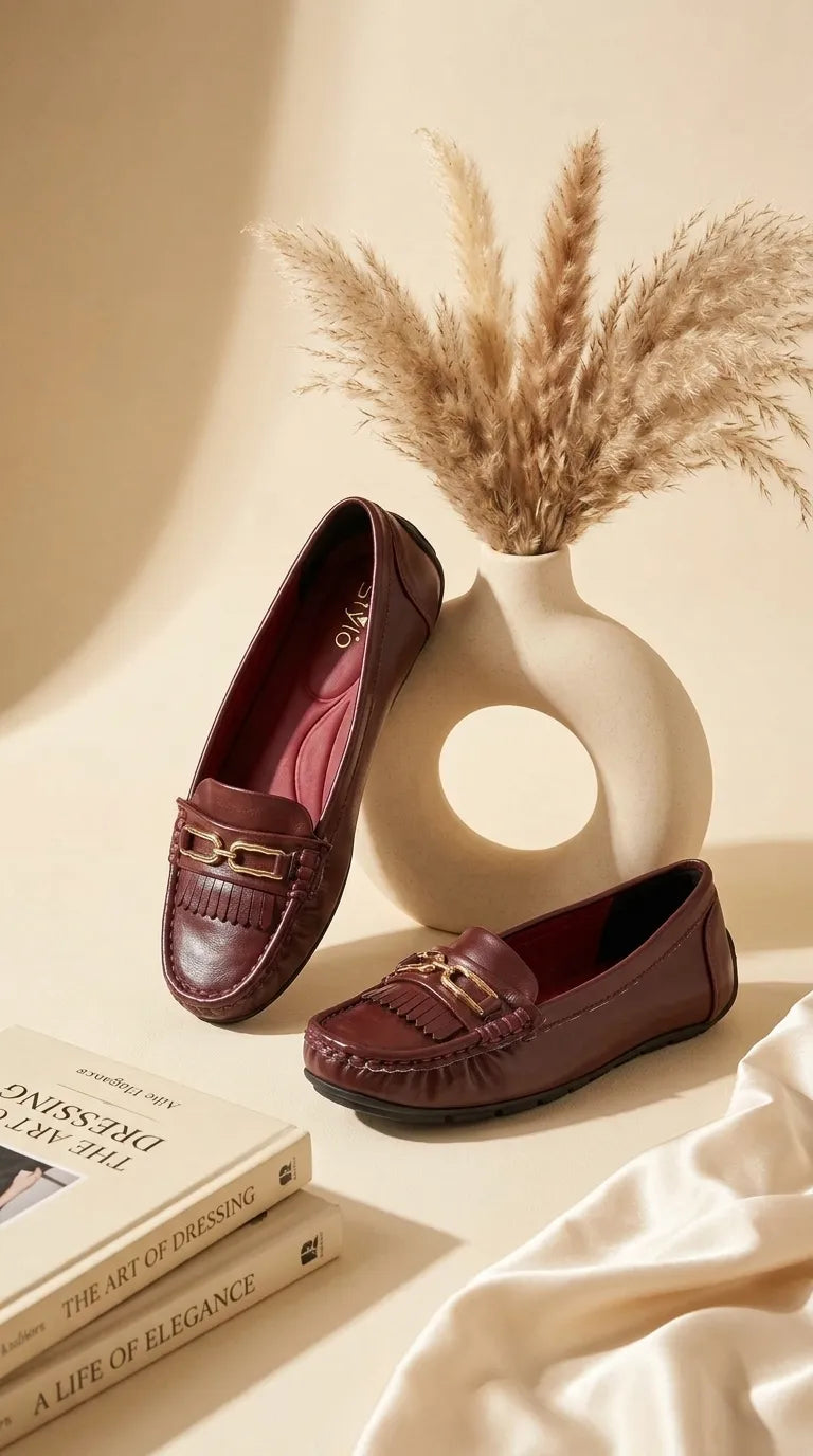 Maroon Moccasin For Ladies WN4609