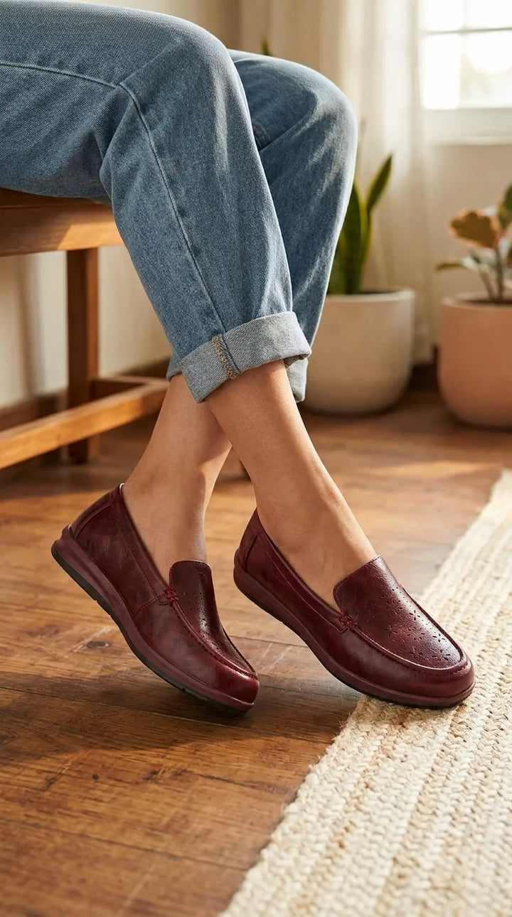 Maroon Moccasin For Women WN4612