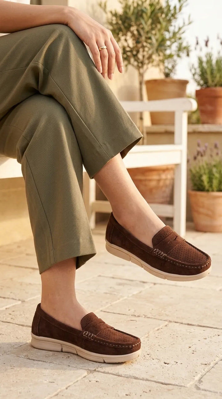 Brown Moccasin For Ladies WN4615
