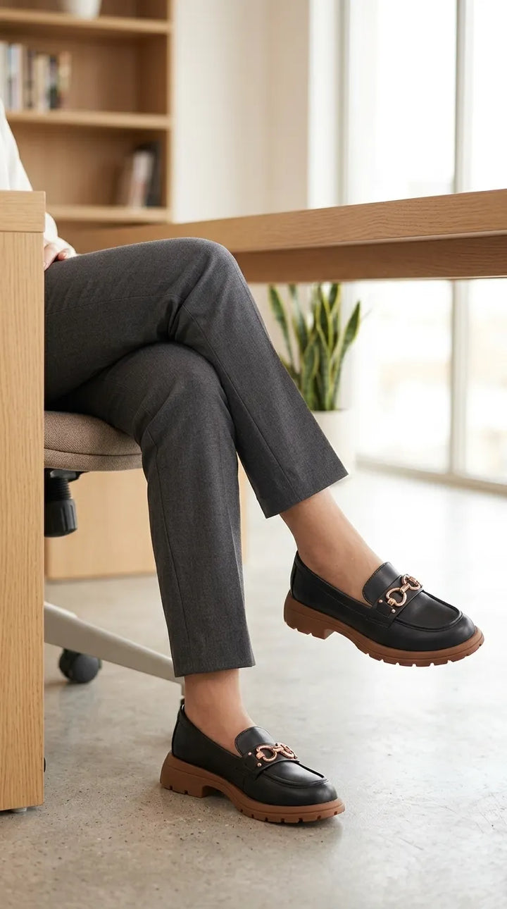 Black Moccasin For Ladies WN4617