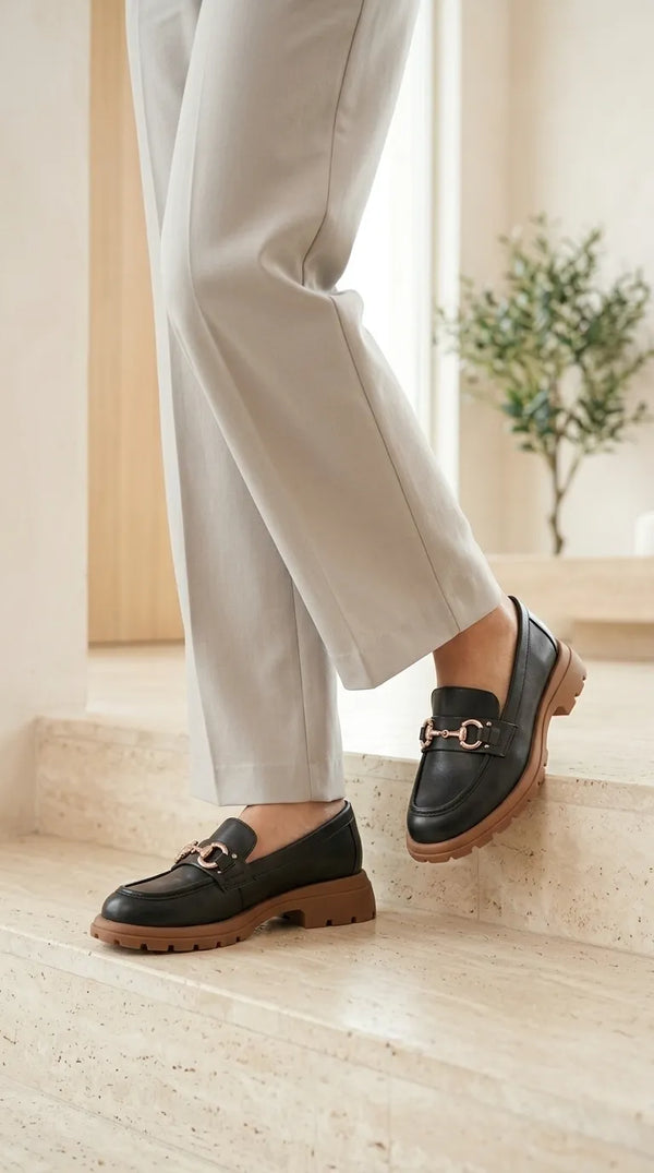 Black Moccasin For Ladies WN4617