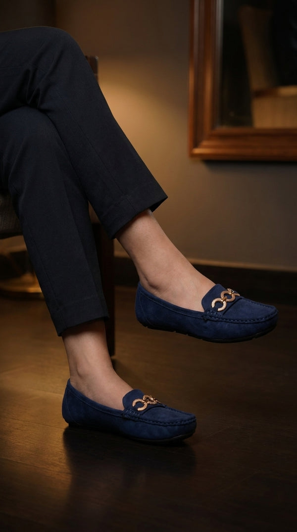 Navy Moccasin For Ladies WN4620