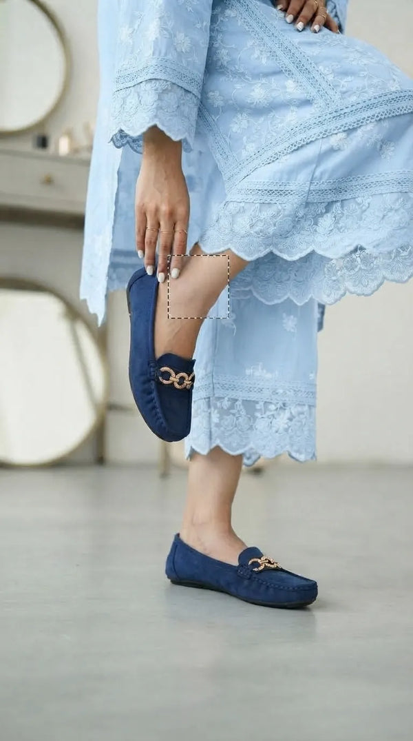Navy Moccasin For Ladies WN4620