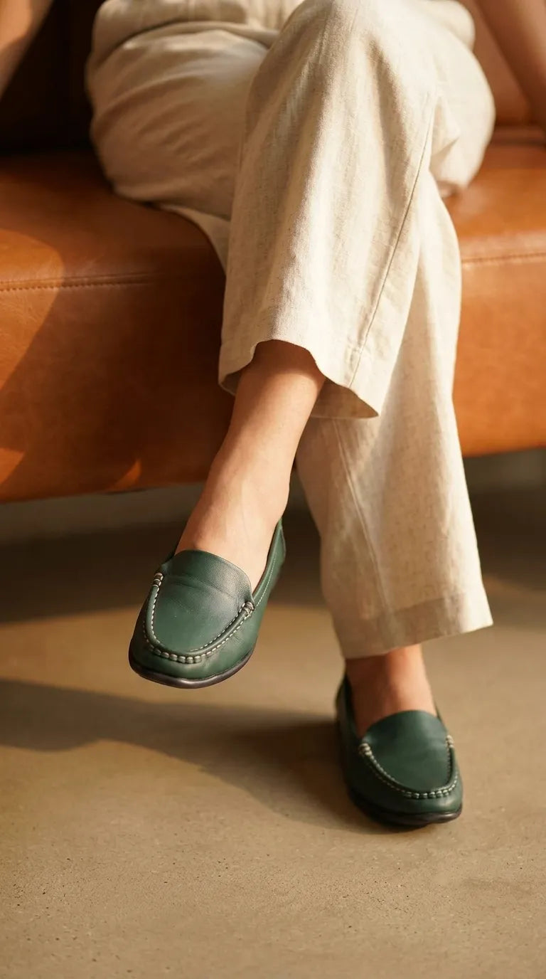 Green Moccasin For Women WN4622