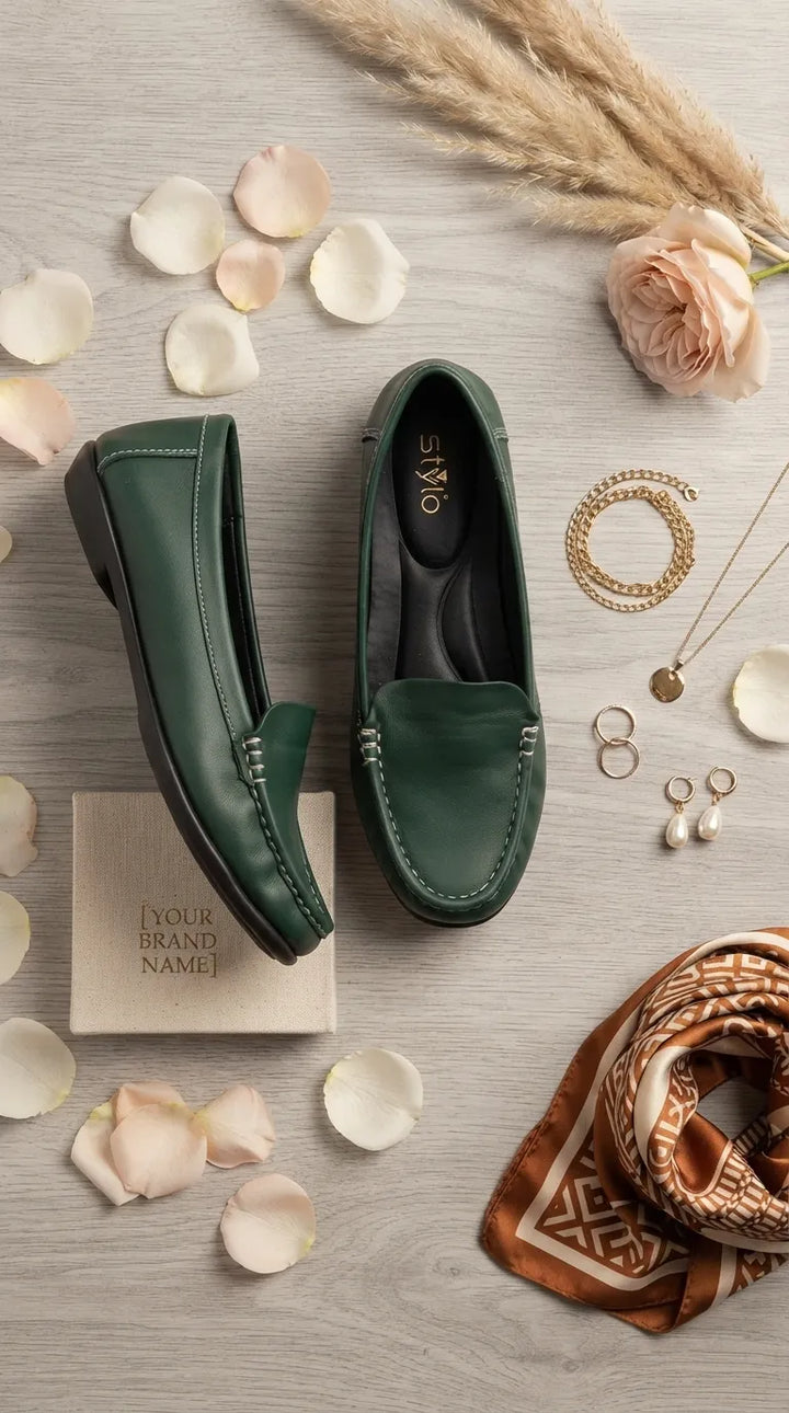 Green Moccasin For Women WN4622