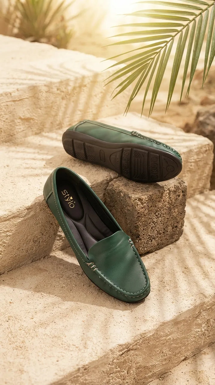Green Moccasin For Women WN4622