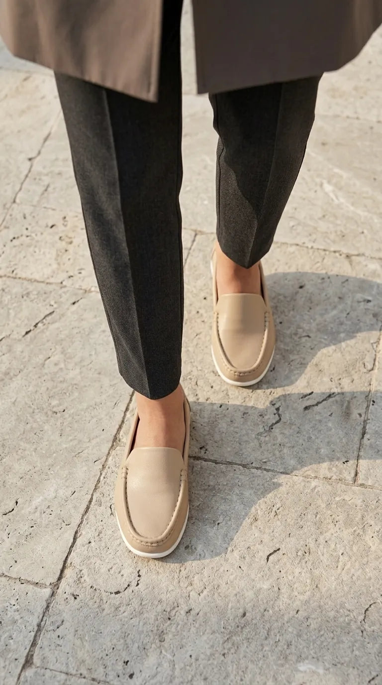 Beige Moccasin For Ladies WN4622
