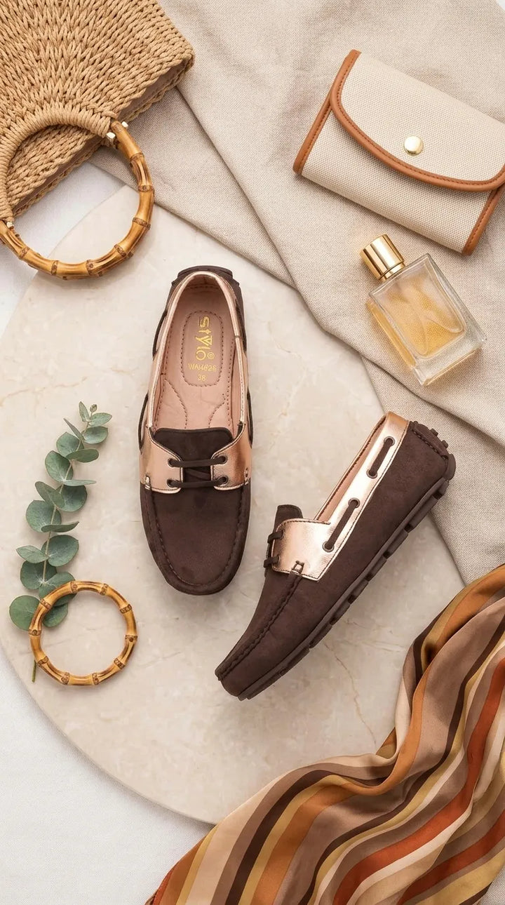 Brown Moccasin For Ladies WN4626