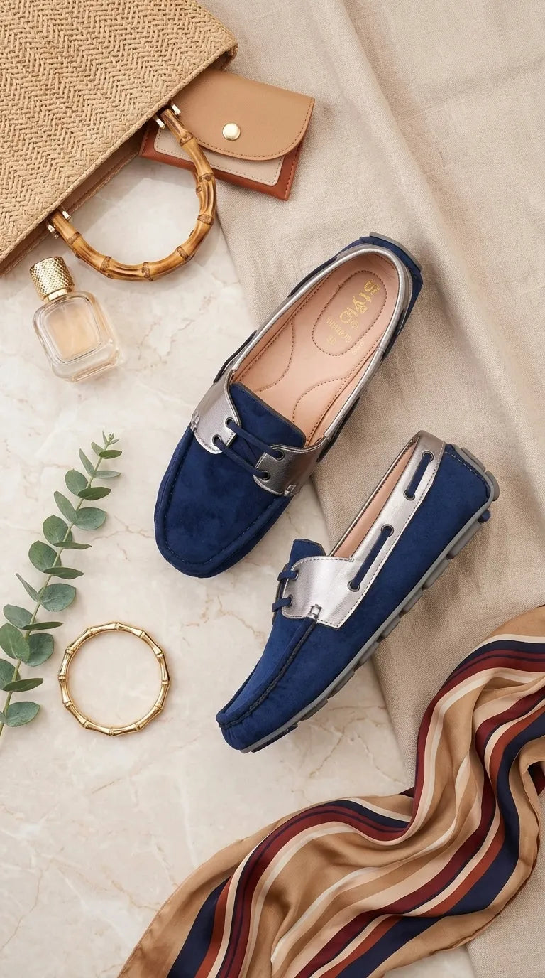 Navy Moccasin For Ladies WN4626