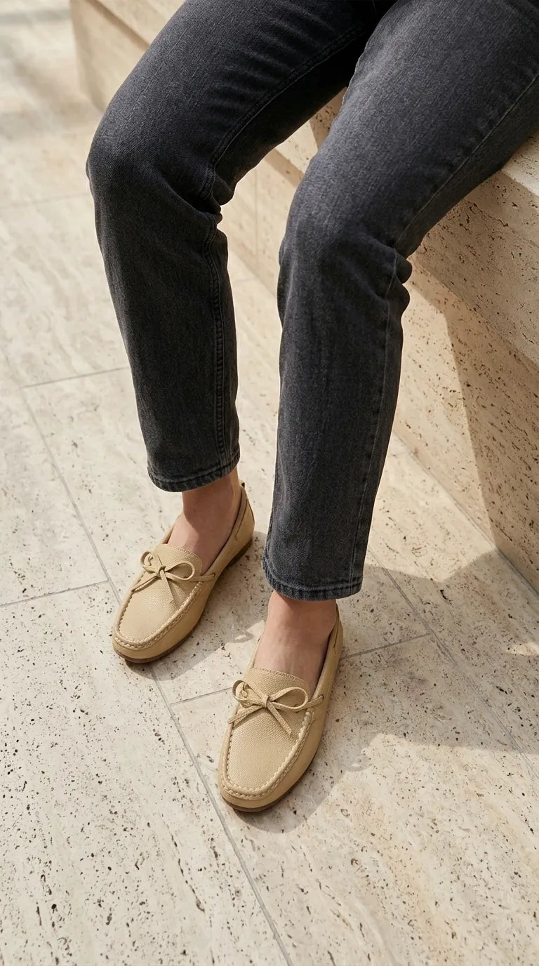Beige Moccasin For Ladies WN4632