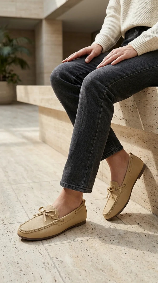 Beige Moccasin For Ladies WN4632