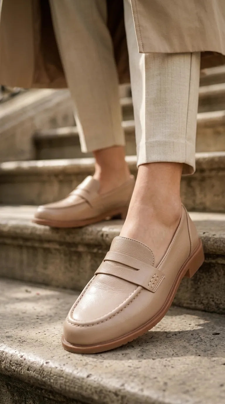 Beige Moccasin For Ladies WN4633