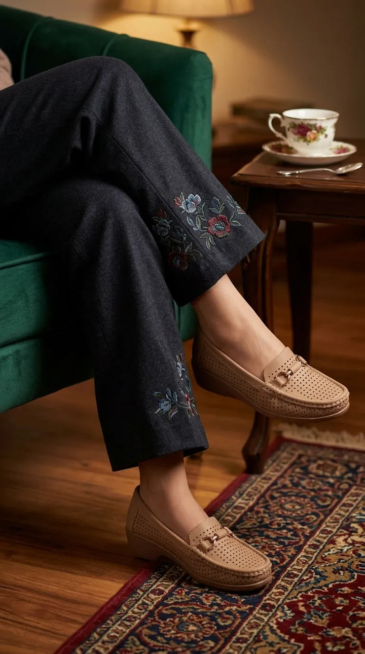 Beige Moccasin For Ladies WN4634