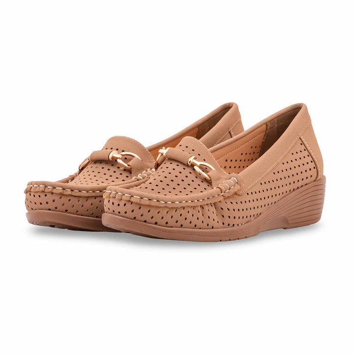 Beige Moccasin For Ladies WN4634