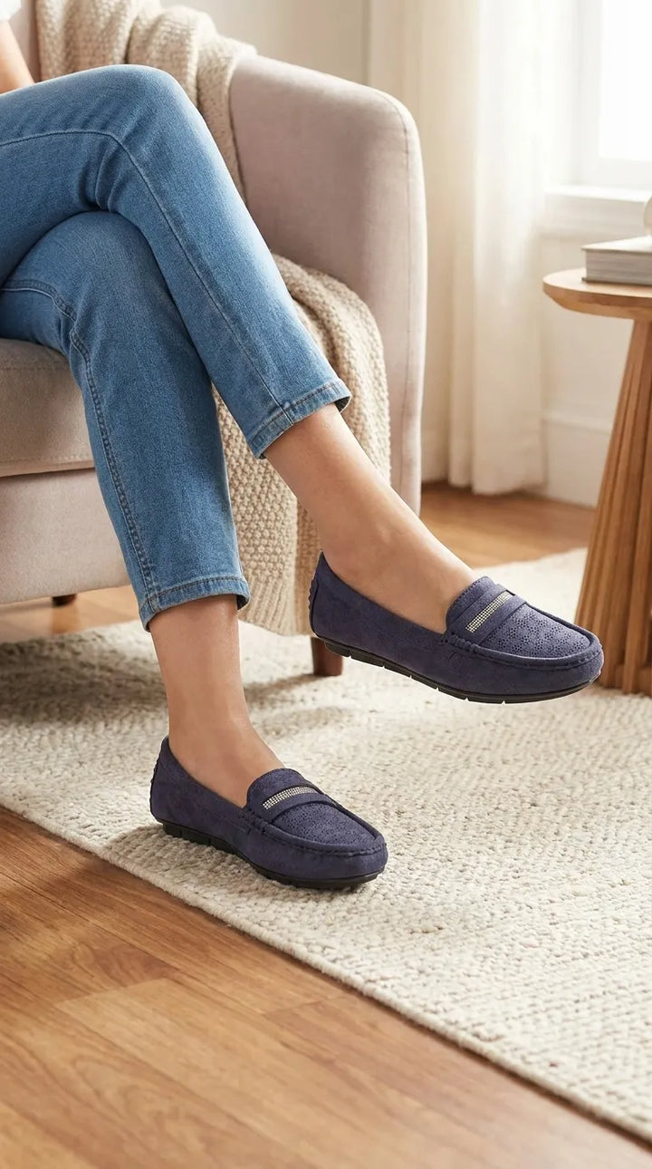 Navy Moccasin For Women WN4639
