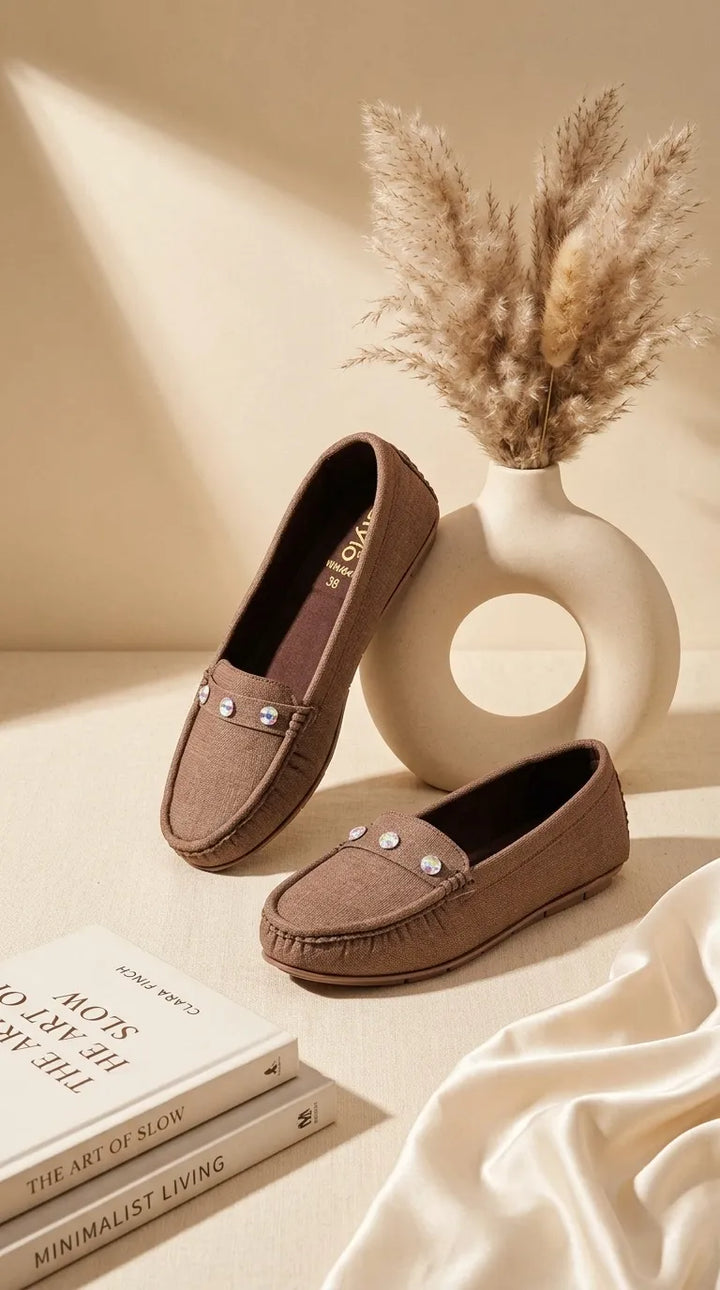 Brown Moccasin For Ladies WN4641