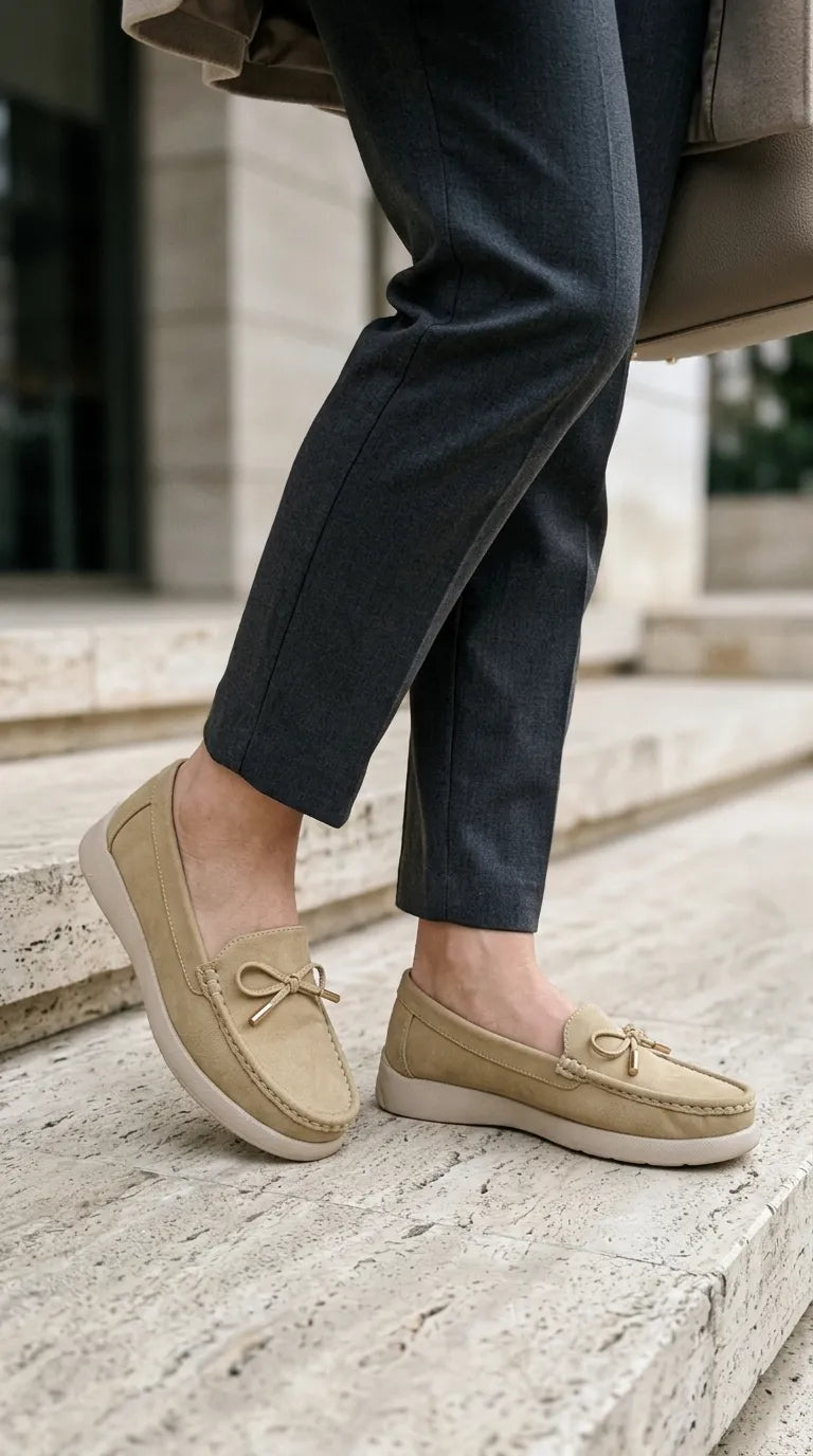 Beige Moccasin For Ladies WN4645