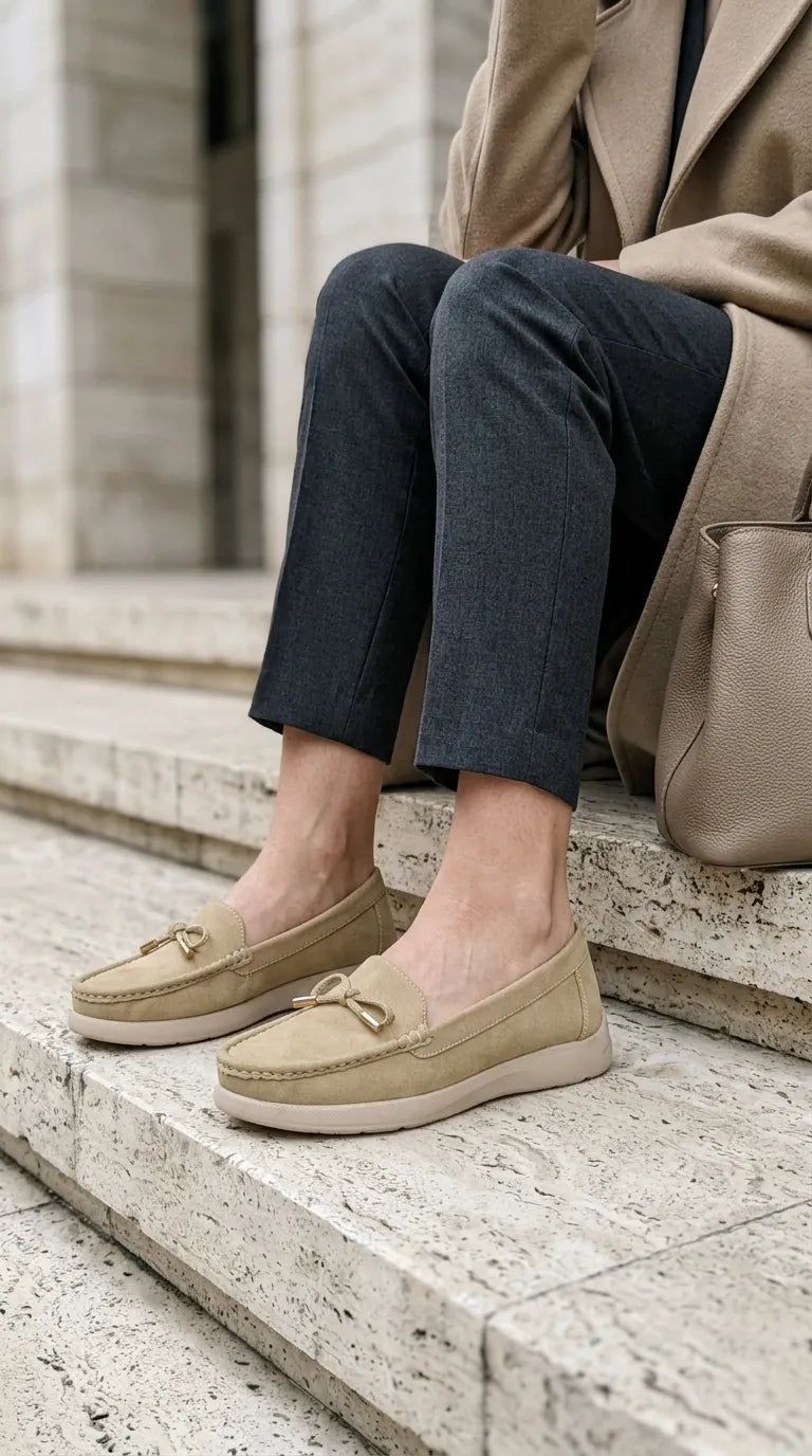 Beige Moccasin For Ladies WN4645