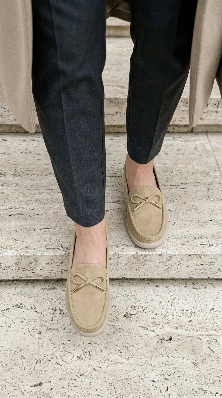 Beige Moccasin For Ladies WN4645