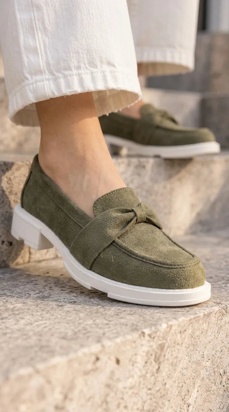 Green Moccasin For Ladies WN4694