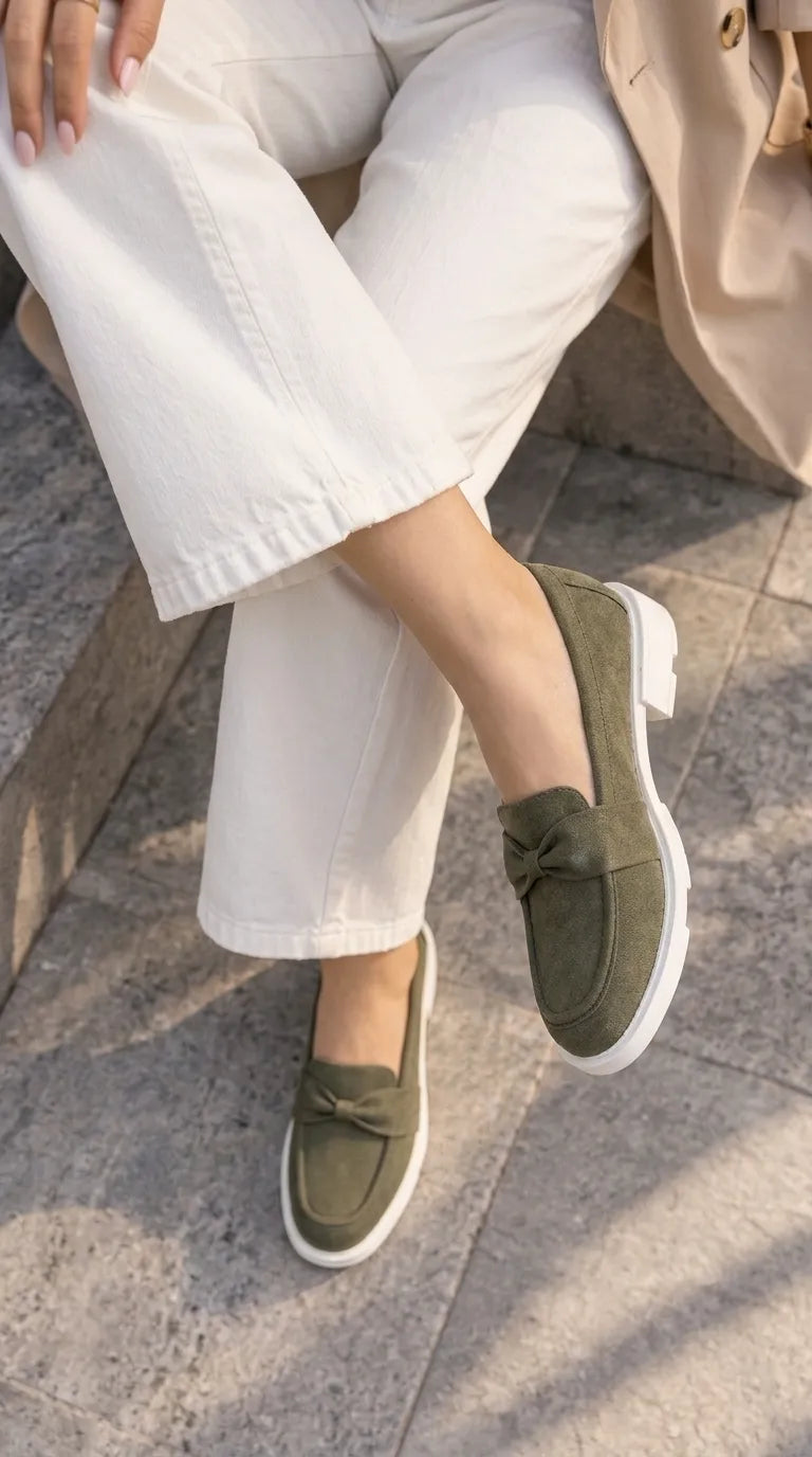 Green Moccasin For Ladies WN4694