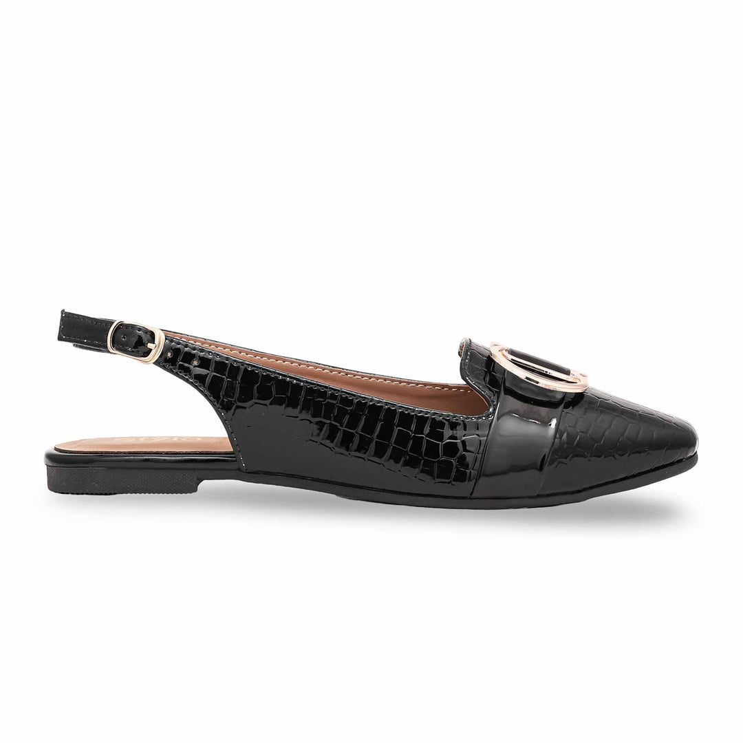 Stylo Womens Black Mules Shoes Black Back Open WN5335