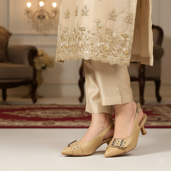 Beige Fancy Bridal Back Open WN5440