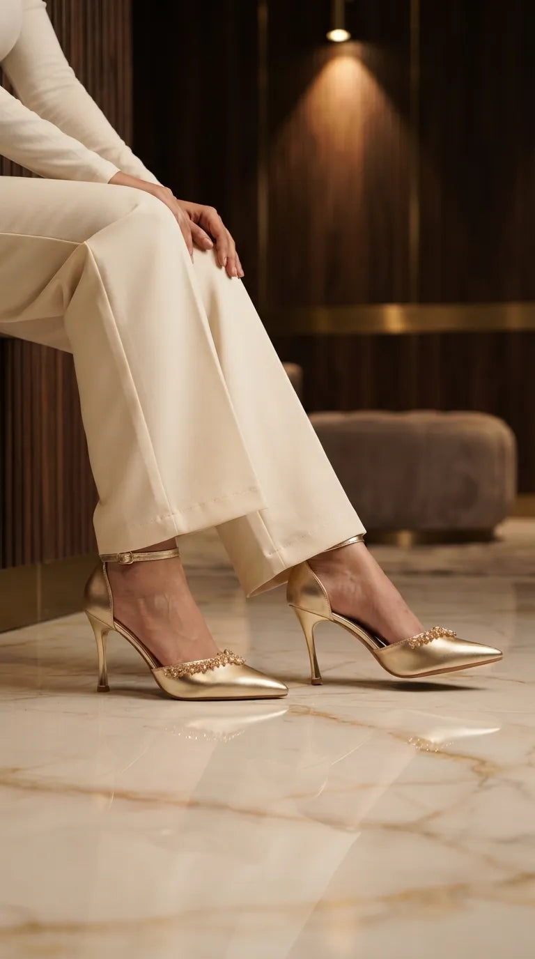 Golden Court Shoes For Women WN5722