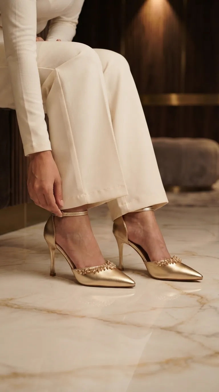 Golden Court Shoes For Women WN5722
