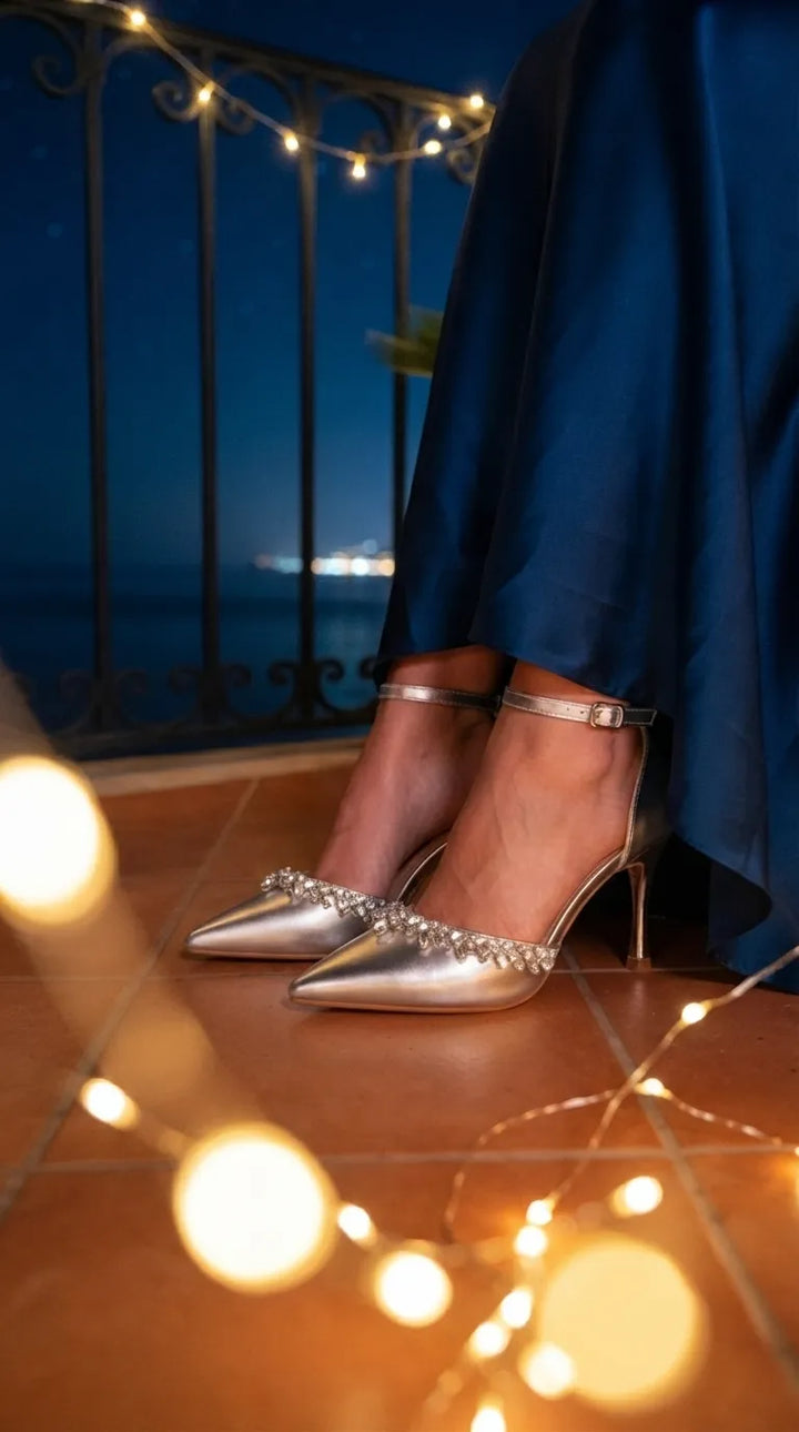 Silver Court Shoes For Women WN5722